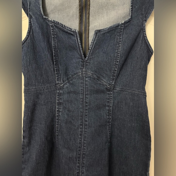 Free People Lia Atlas Blue Denim Mini Dress EUC - Picture 6 of 9